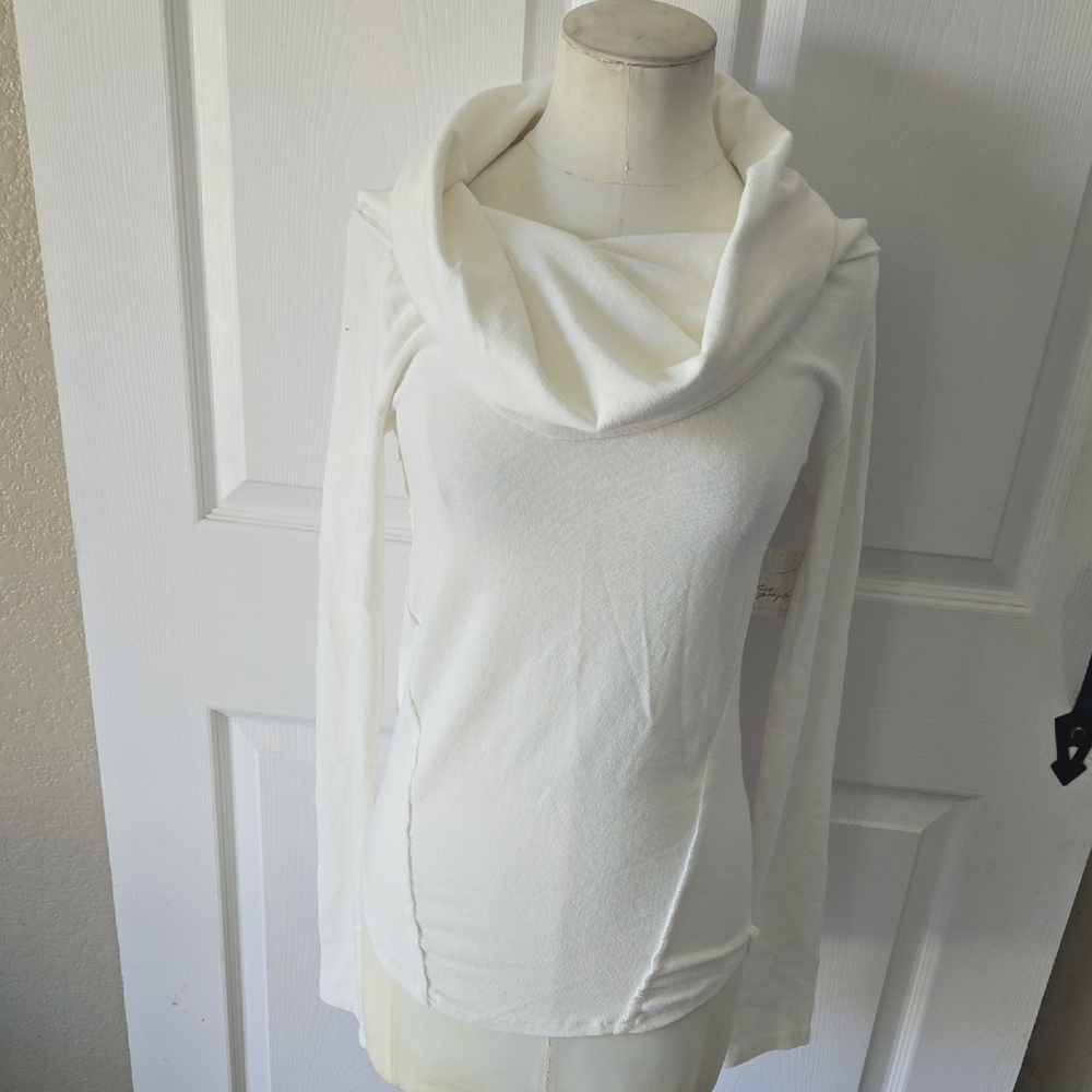 Elegant White Cowl Neck Sweater